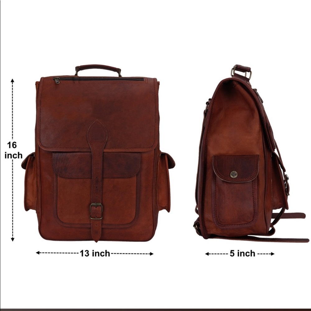 Rustic Town Genuine Leather Backpack - Picture 2 of 8